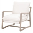 Maklaine Modern Transitional Fabric Club Chair in White/Gray