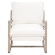 Maklaine Modern Transitional Fabric Club Chair in White/Gray
