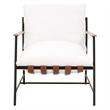 Maklaine Modern Transitional Fabric Club Chair in White Finish