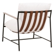 Maklaine Modern Transitional Fabric Club Chair in White Finish