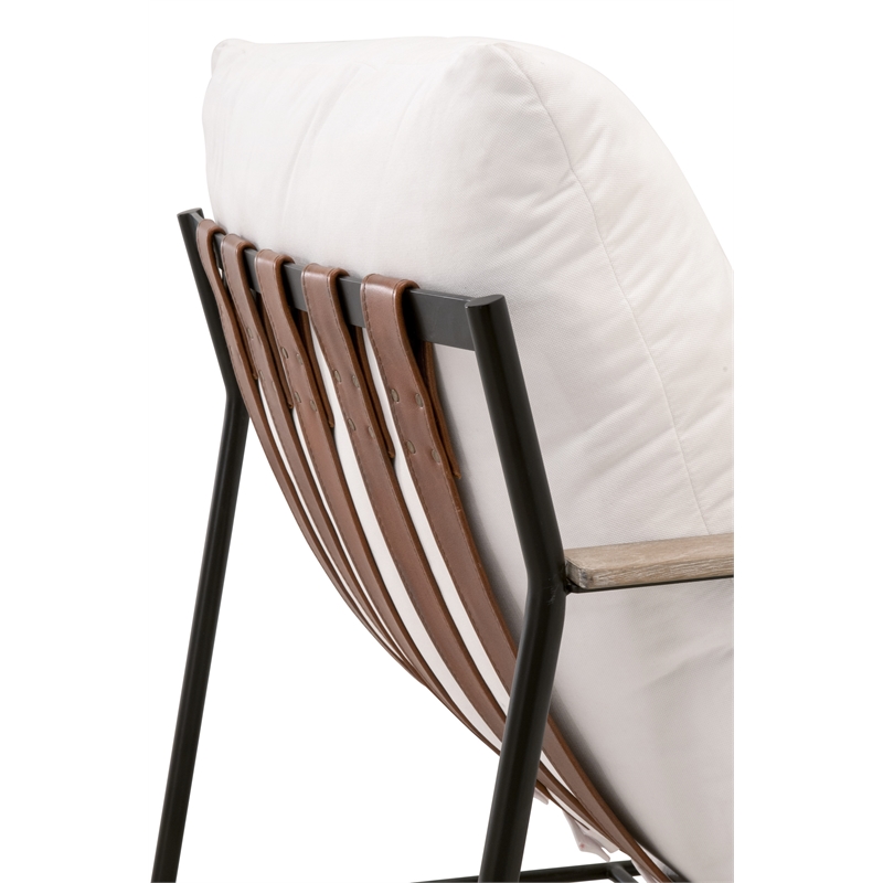 Maklaine Modern Transitional Fabric Club Chair in White Finish