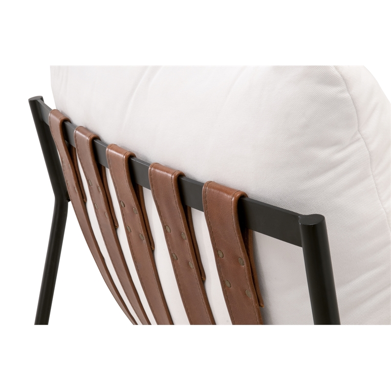 Maklaine Modern Transitional Fabric Club Chair in White Finish