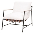 Maklaine Modern Transitional Fabric Club Chair in White Finish