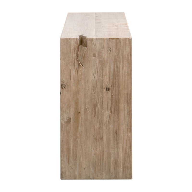 Maklaine Modern Transitional Wood Console Table in Smoke Gray