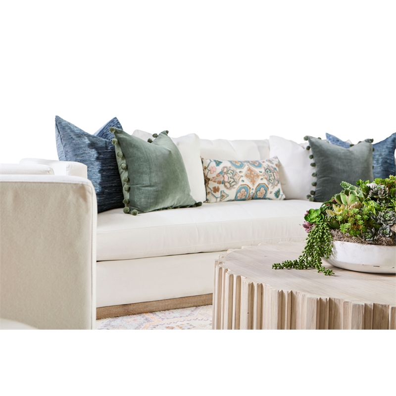Maklaine Modern Transitional Wood Coffee Table in White Wash