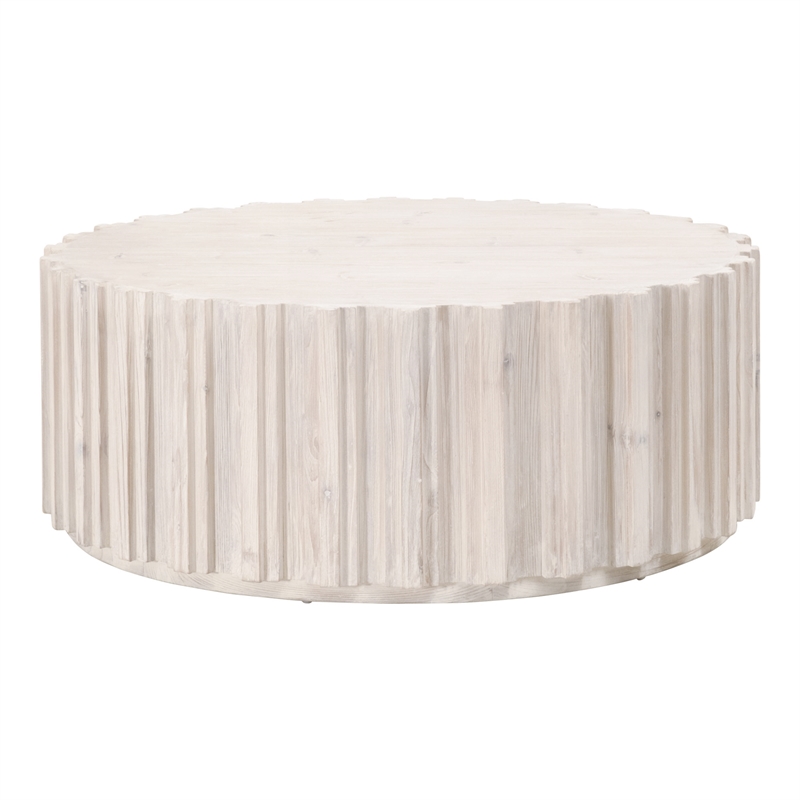 Maklaine Modern Transitional Wood Coffee Table in White Wash