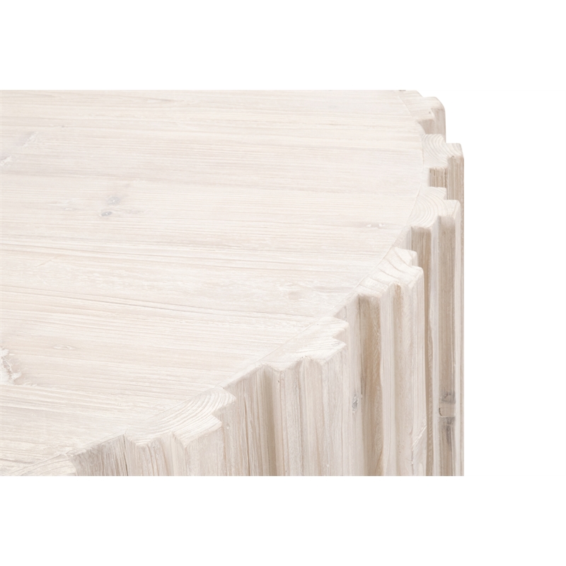 Maklaine Modern Transitional Wood Coffee Table in White Wash