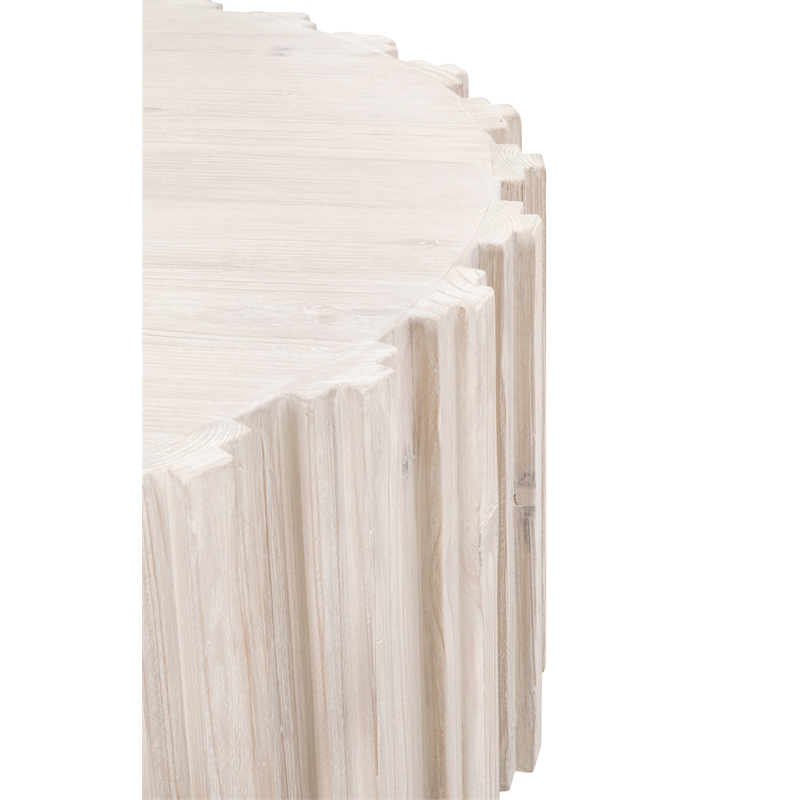 Maklaine Modern Transitional Wood Coffee Table in White Wash