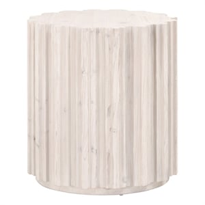 Maklaine Modern Transitional Wood End Table in White Finish Wash
