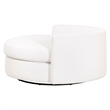 Maklaine Transitional Fabric Swivel Sofa Chair in Snow White