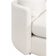 Maklaine Transitional Fabric Swivel Sofa Chair in Snow White