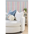 Maklaine Transitional Fabric Swivel Sofa Chair in Snow White