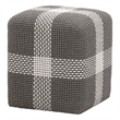 Maklaine Modern Transitional Fabric Accent Cube in Dove Gray