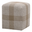 Maklaine Contemporary Transitional Fabric Accent Cube in Brown