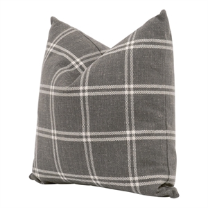 Maklaine Transitional 22x22&quot Fabric Pillows in Gray (Set of 2)