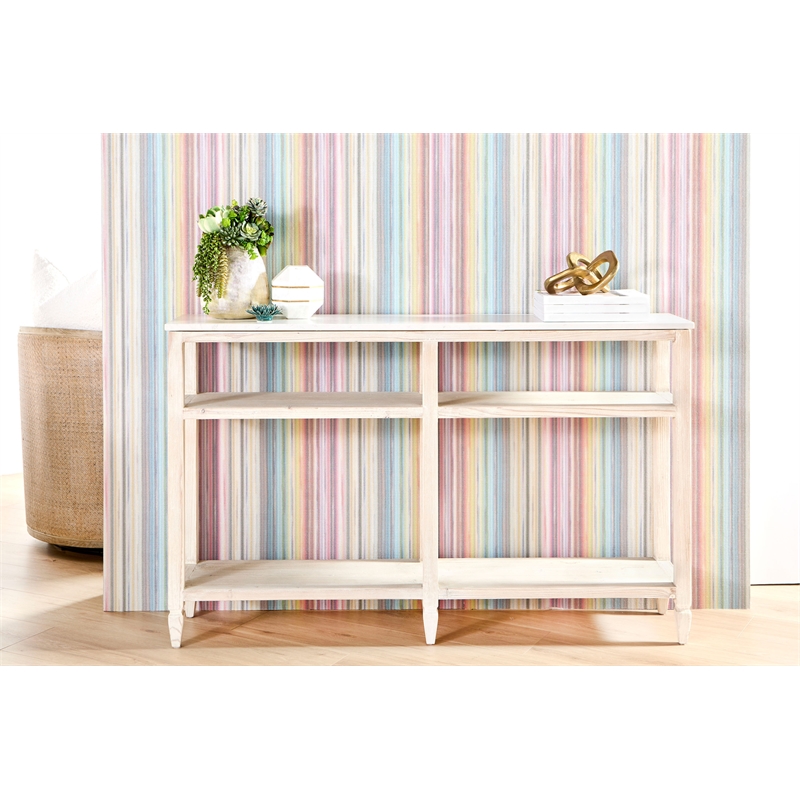 Maklaine Modern Transitional Wood Console Table in White Finish