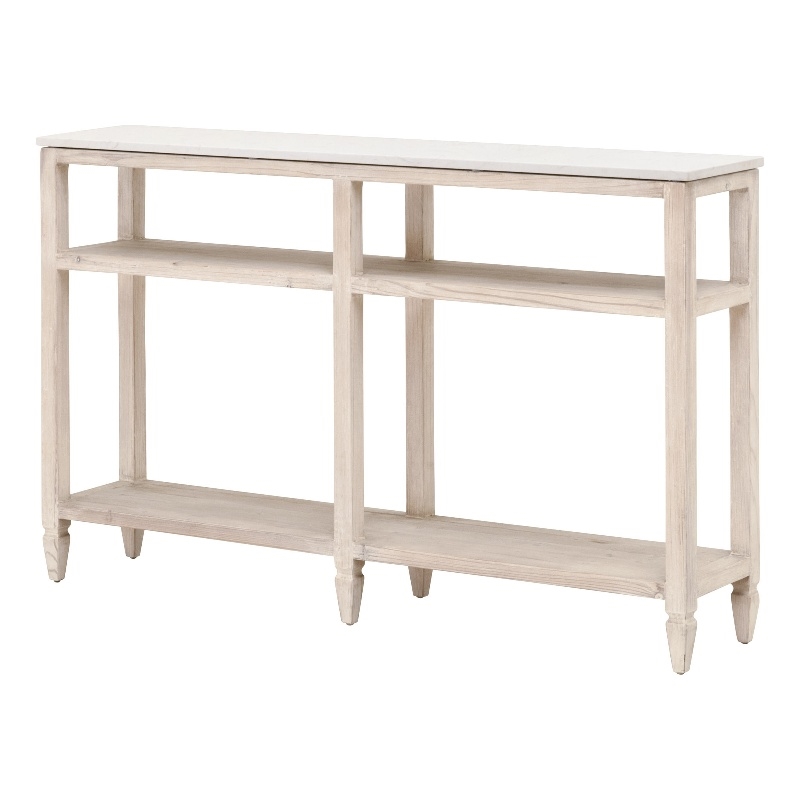 Maklaine Modern Transitional Wood Console Table in White Finish
