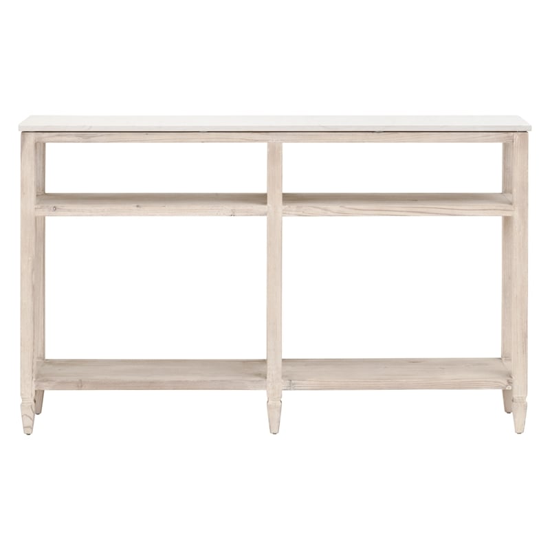 Maklaine Modern Transitional Wood Console Table in White Finish