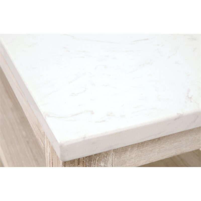 Maklaine Modern Transitional Wood Console Table in White Finish