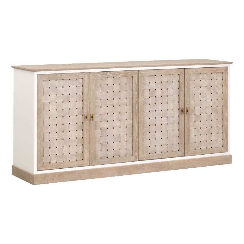 Maklaine Modern Transitional Wood Sideboard in Smoke Gray Finish