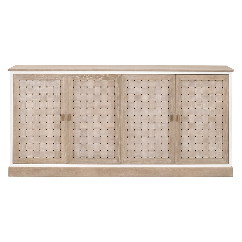 Maklaine Modern Transitional Wood Sideboard in Smoke Gray Finish