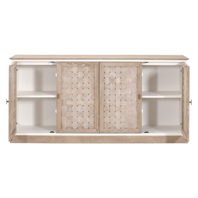 Maklaine Modern Transitional Wood Sideboard in Smoke Gray Finish