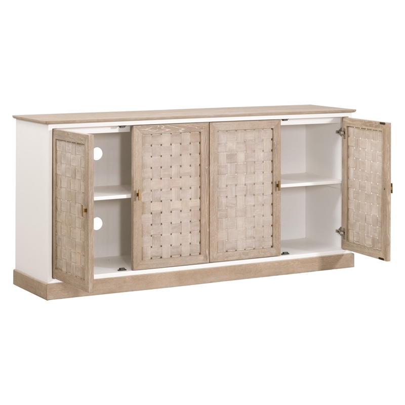 Maklaine Modern Transitional Wood Sideboard in Smoke Gray Finish