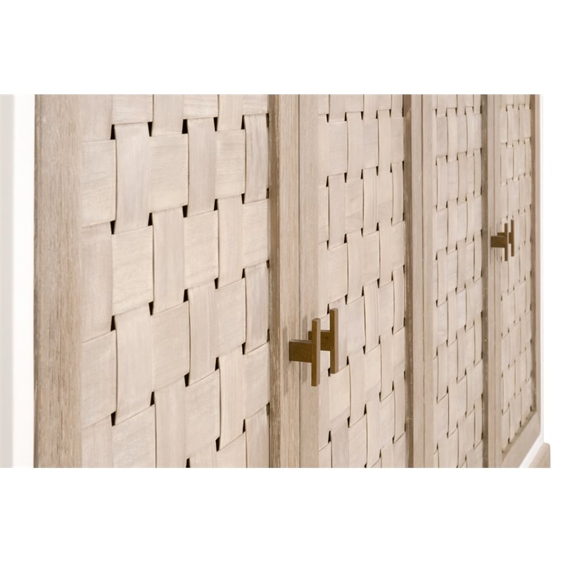 Maklaine Modern Transitional Wood Sideboard in Smoke Gray Finish