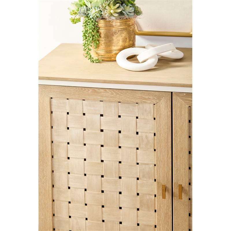Maklaine Modern Transitional Wood Sideboard in Smoke Gray Finish