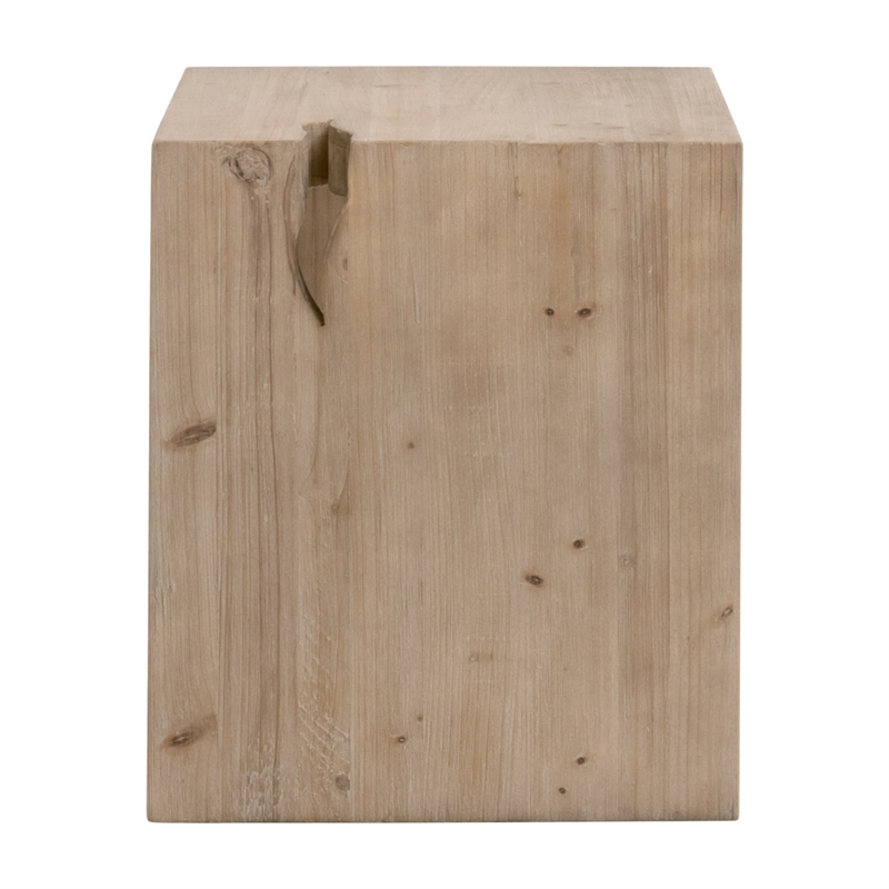 Maklaine Modern Transitional Wood End Table in Smoke Gray Finish