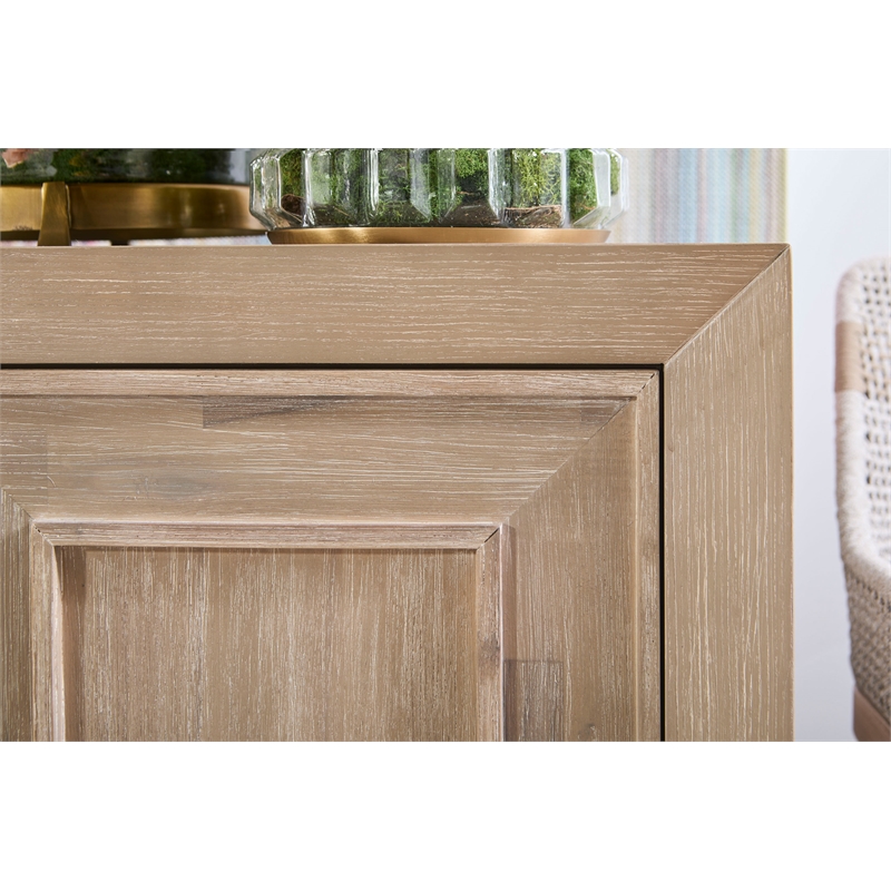 Maklaine Modern Transitional Wood Media Sideboard in Natural