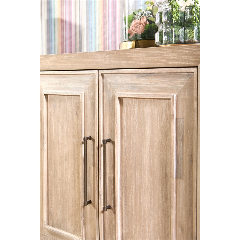 Maklaine Modern Transitional Wood Media Sideboard in Natural