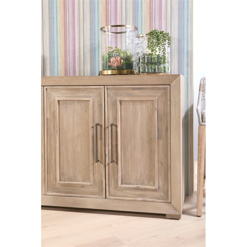 Maklaine Modern Transitional Wood Media Sideboard in Natural