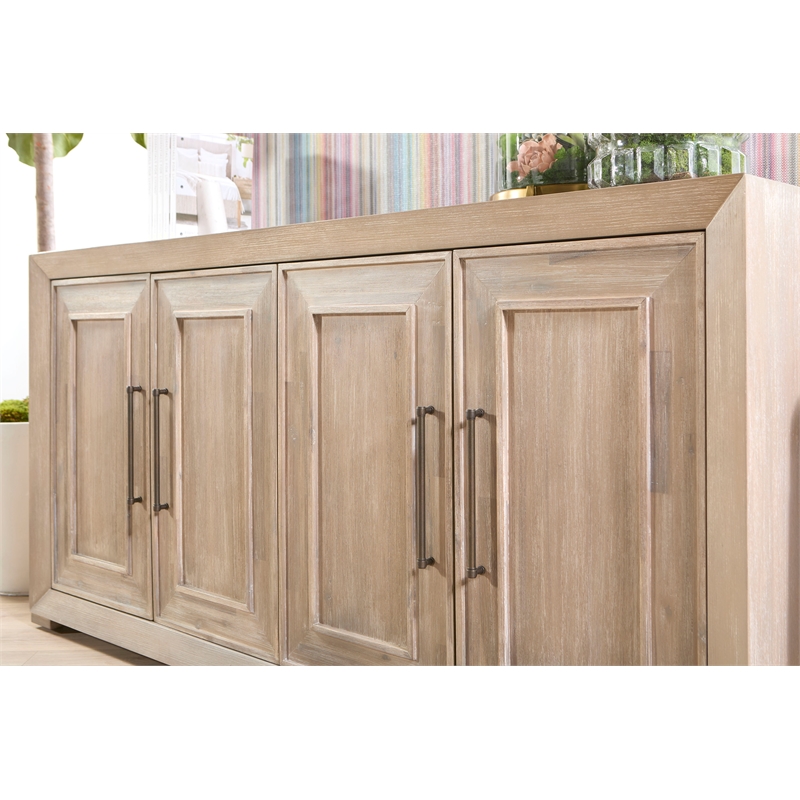Maklaine Modern Transitional Wood Media Sideboard in Natural