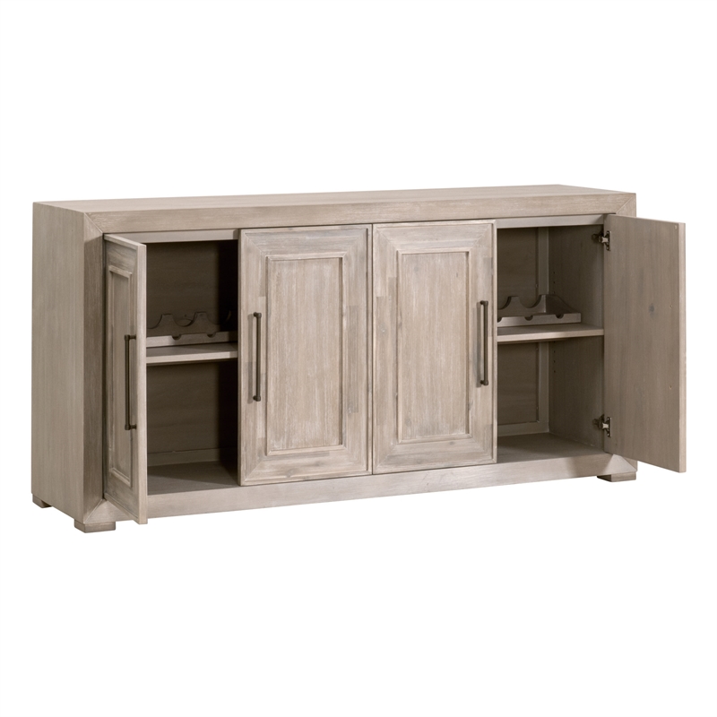 Maklaine Modern Transitional Wood Media Sideboard in Natural