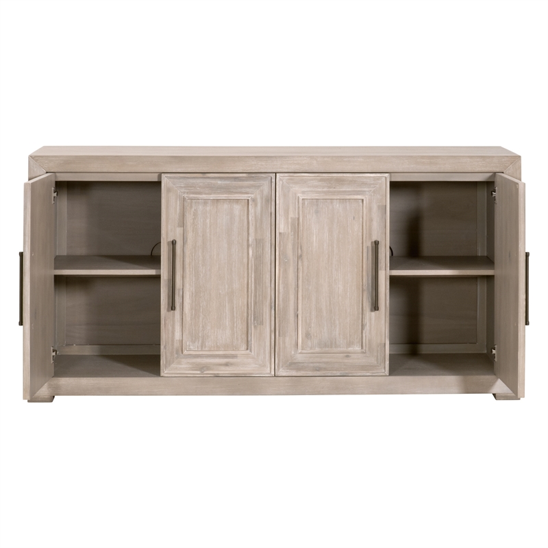 Maklaine Modern Transitional Wood Media Sideboard in Natural