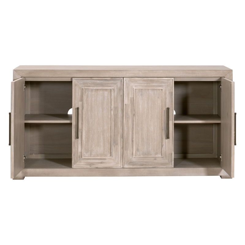 Maklaine Modern Transitional Wood Media Sideboard in Natural