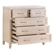 Maklaine Modern Transitional 5-Drawer Wood High Chest in Light Oak
