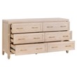 Maklaine Modern Transitional 6-Drawer Wood Double Dresser in Oak