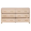 Maklaine Modern Transitional 6-Drawer Wood Double Dresser in Oak