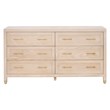 Maklaine Modern Transitional 6-Drawer Wood Double Dresser in Oak
