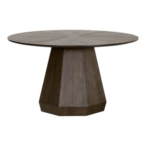 Maklaine Contemporary Transitional 54&quot Wood Dining Table in Brown