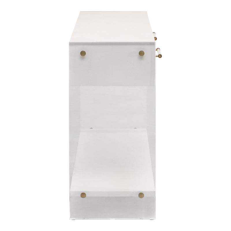 Maklaine Contemporary Transitional Wood Console Table in Pearl