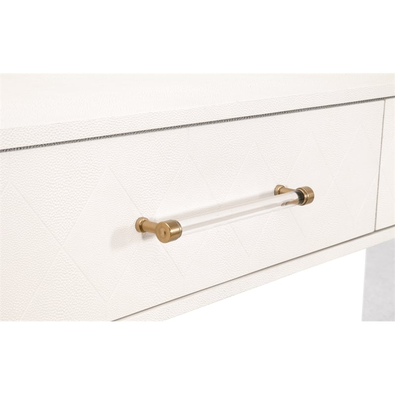 Maklaine Contemporary Transitional Wood Console Table in Pearl