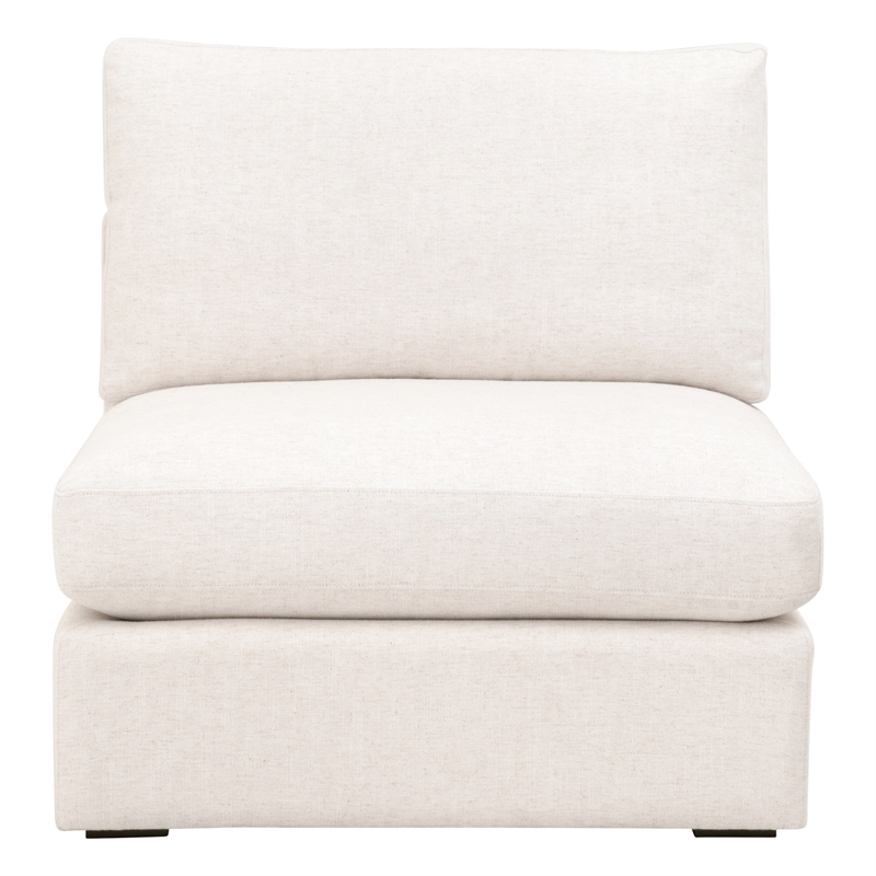 Maklaine Contemporary Transitional Fabric Armless Chair in Cream