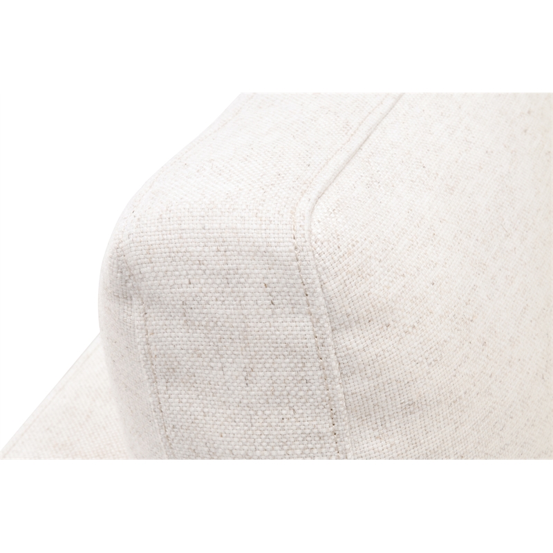 Maklaine Contemporary Transitional Fabric Armless Chair in Cream