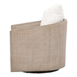Maklaine Transitional Fabric/Wood Swivel Club Chair in White