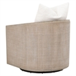 Maklaine Transitional Fabric/Wood Swivel Club Chair in White