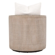 Maklaine Transitional Fabric/Wood Swivel Club Chair in White