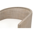 Maklaine Transitional Fabric/Wood Swivel Club Chair in White